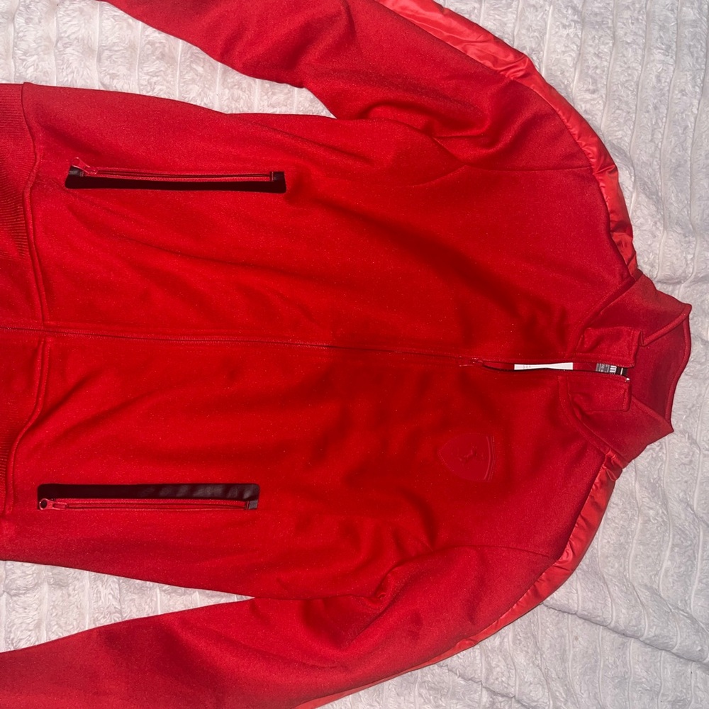 Ferrari Red Bomber Jacket Sporty Design